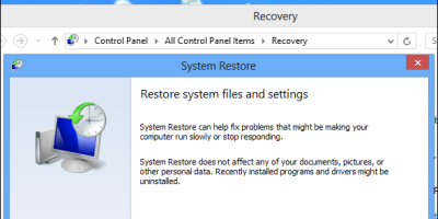 System Restore on Windows 10