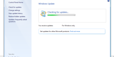Stuck checking for windows updates Windows 7